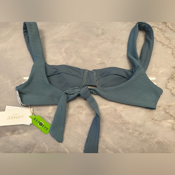 NWT! L*Space Eco Chic Repreve® Nikita Bikini Top. Size Small $130. Slated blue - Picture 3 of 4